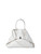 Akris Small Ai Messenger Bag In Braided Leather Trapezoids in White Akris Small Ai Messenger Bag In Braided Leather Trapezoids in White