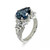 COOMI 18K White Gold Trinity No Heat Pear Shaped Sapphire Ring, Size 7