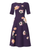 Carolina Herrera Floral Jacquard Boat-Neck Dress in Fig Multi, Size Medium