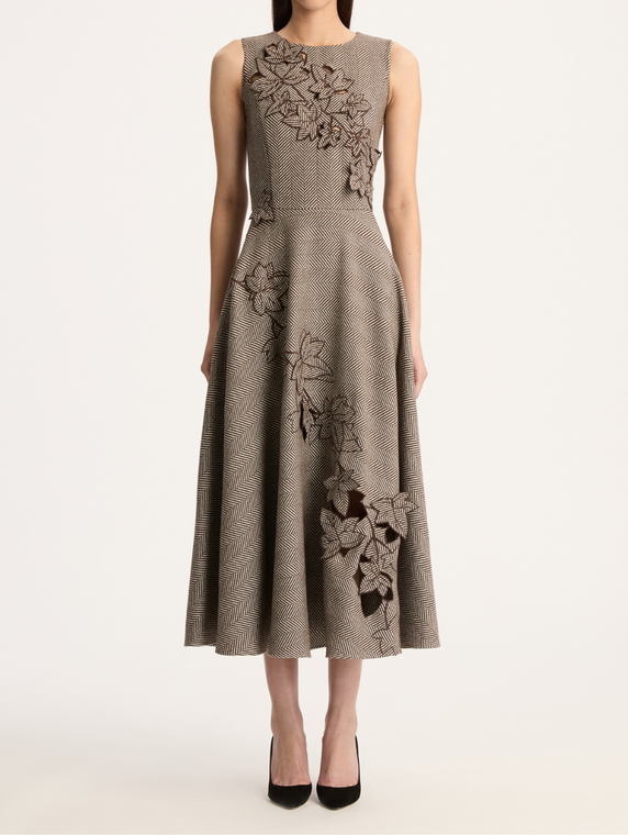 *VIRTUAL TRUNK SHOW* Oscar de la Renta Sleeveless Embroidered Cashmere Dress