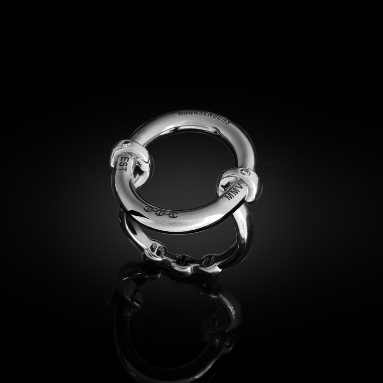 *SPECIAL ORDER* Hoorsenbuhs Sterling Silver Ovaal with Diamond Hits Ring