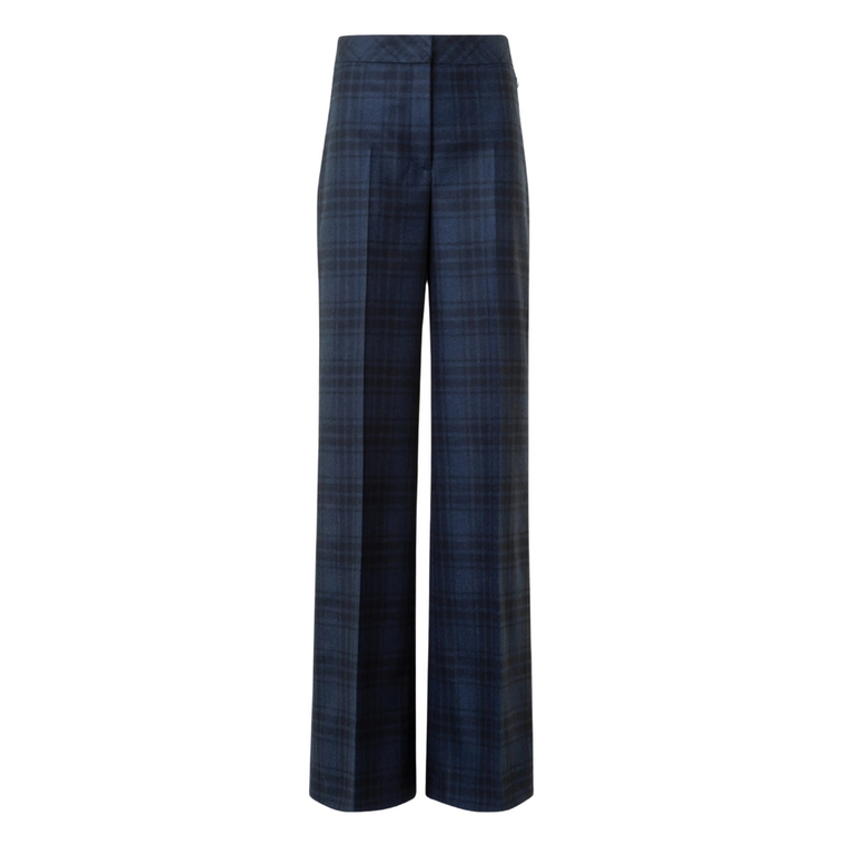 Akris Fior Wool Trousers in Denim-Black