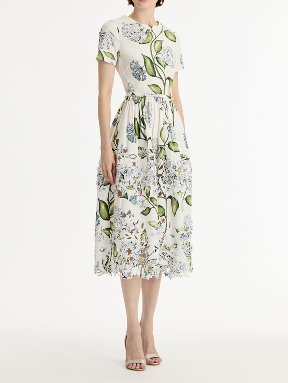 *VIRTUAL TRUNK SHOW* Oscar de la Renta Porcelain Flowers Poplin Day Dress