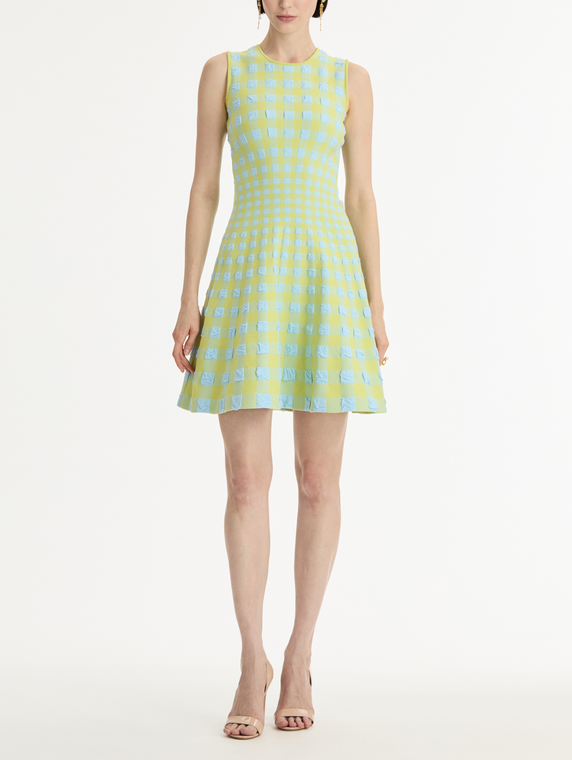 *VIRTUAL TRUNK SHOW* Oscar de la Renta Gingham Jacquard Fit And Flare Dress