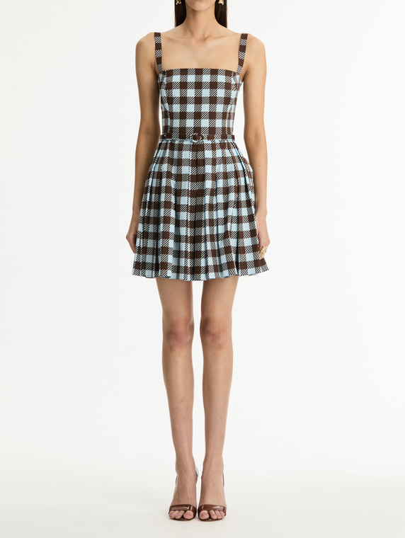 *VIRTUAL TRUNK SHOW* Oscar de la Renta Sleeveless Large Gingham Poplin Day Dress *VIRTUAL TRUNK SHOW* Oscar de la Renta Sleeveless Large Gingham Poplin Day Dress