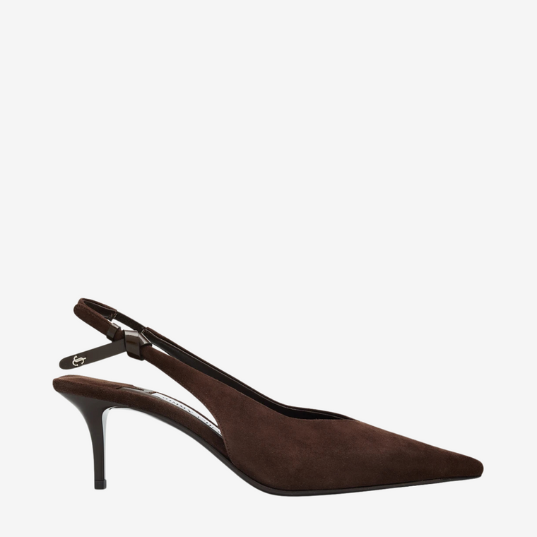 Jimmy Choo Camie SB 60 Slingback Suede Pumps in Chocolate