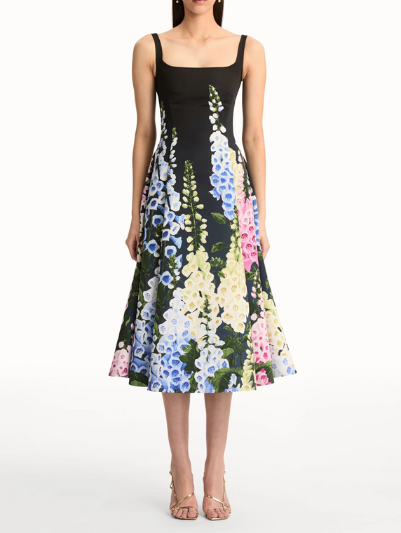 *COMING SOON* Oscar de la Renta Degradé Foxglove Faille Dress in Navy Multi, Size 2