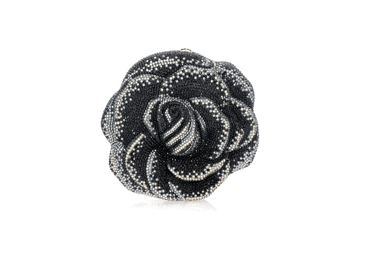 *Virtual Trunk Show* Judith Leiber Couture Rose Magic in Silver Jet Multi