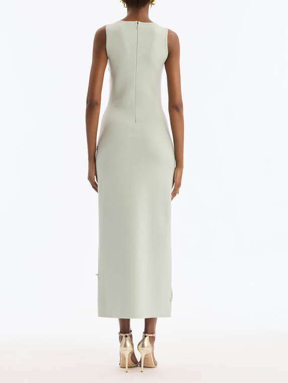 *VIRTUAL TRUNK SHOW* Oscar de la Renta Sleeveless Ylang Embroidered Long Knit Dress