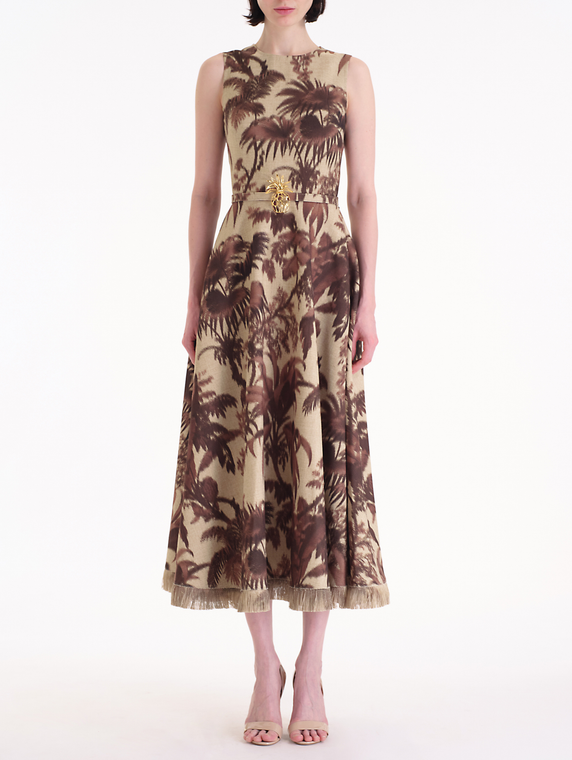 *VIRTUAL TRUNK SHOW* Oscar de la Renta Large Chine Palm Leaves Dress
