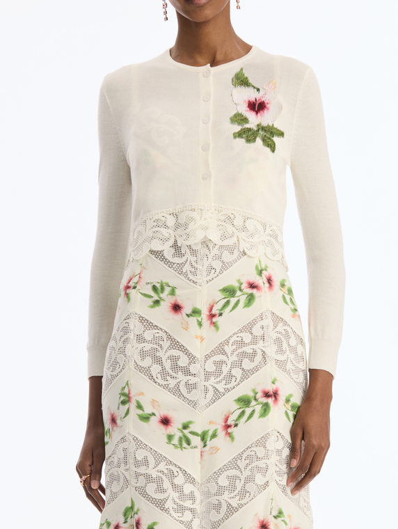 *VIRTUAL TRUNK SHOW* Oscar de la Renta Hibiscus Chine Threadwork Cardigan
