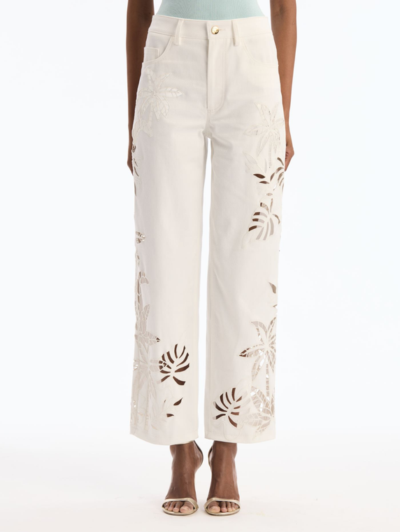 *VIRTUAL TRUNK SHOW* Oscar de la Renta Leaf Embroidered Denim Pant