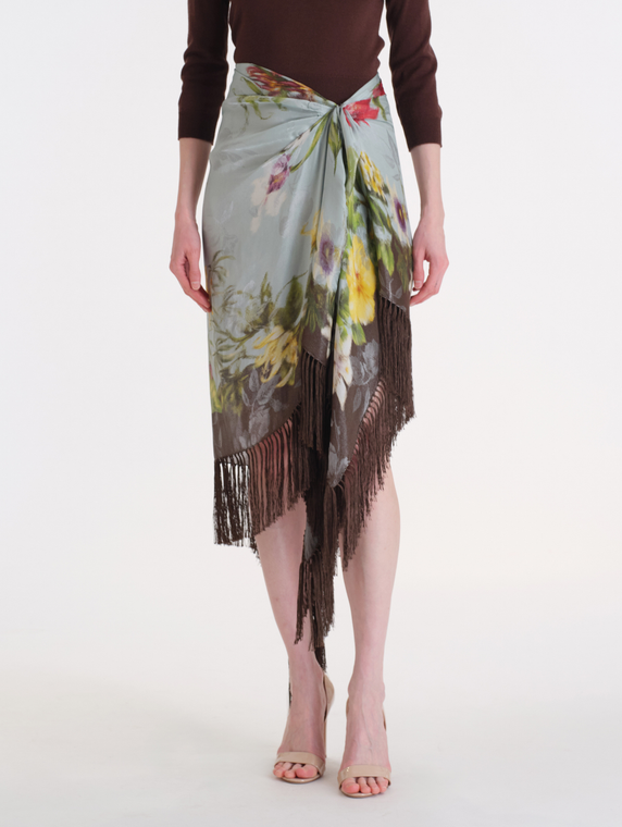 *VIRTUAL TRUNK SHOW* Oscar de la Renta Multi Floral Fringe Skirt