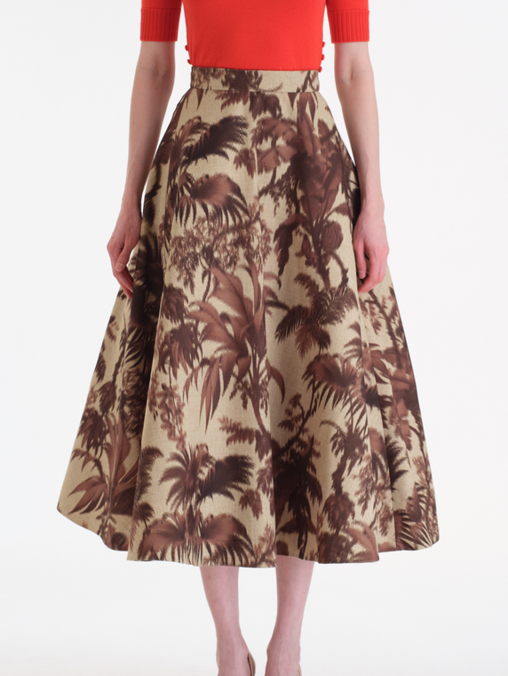 *VIRTUAL TRUNK SHOW* Oscar de la Renta Large Chine Palm Leaves Skirt