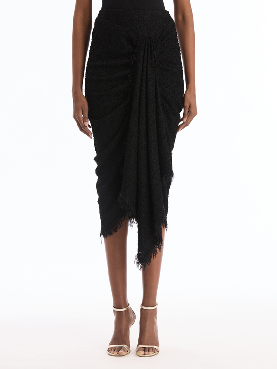 *VIRTUAL TRUNK SHOW* Oscar de la Renta Draped Viscose Boucle Skirt