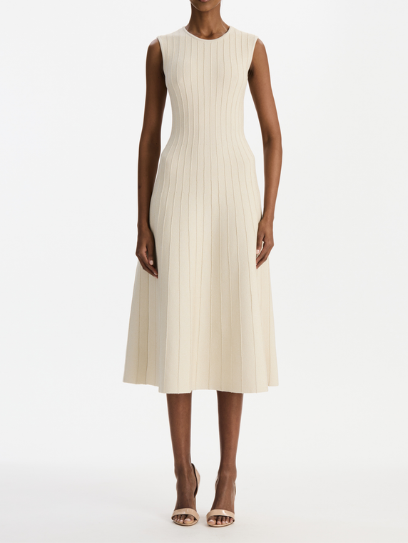 *VIRTUAL TRUNK SHOW* Oscar de la Renta Sleeveless Ottoman Sparkle Knit Dress