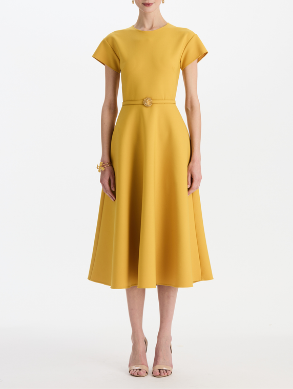 *VIRTUAL TRUNK SHOW* Oscar de la Renta Cap Sleeve Wool Day Dress