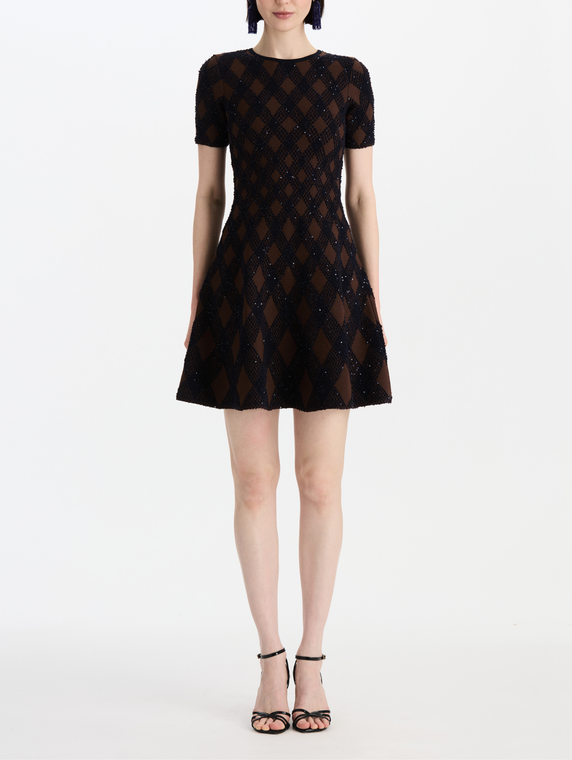 *VIRTUAL TRUNK SHOW* Oscar de la Renta Argyle Knit Fit & Flare Dress