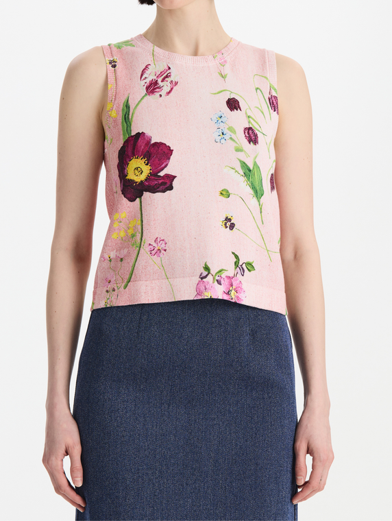 *VIRTUAL TRUNK SHOW* Oscar de la Renta All Over Floral Twinset Tank
