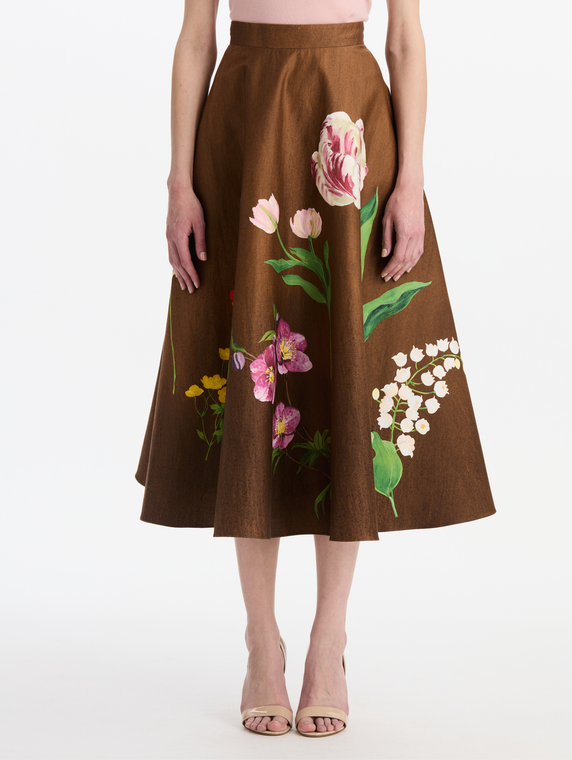 *VIRTUAL TRUNK SHOW* Oscar de la Renta Mixed Botanical Print Circle Skirt