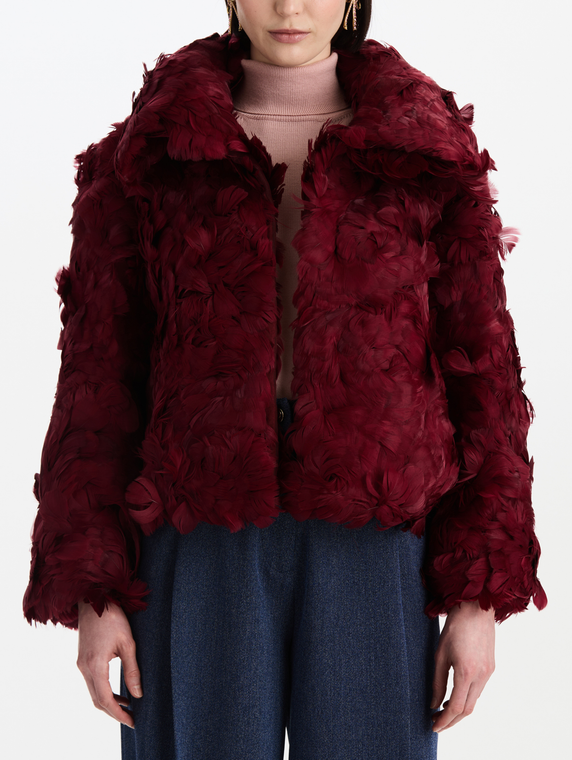 *VIRTUAL TRUNK SHOW* Oscar de la Renta Long Sleeve Furry Feathers Jacket
