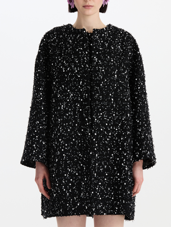 *VIRTUAL TRUNK SHOW* Oscar de la Renta Long Sleeve Peony Silk Twill Short Coat