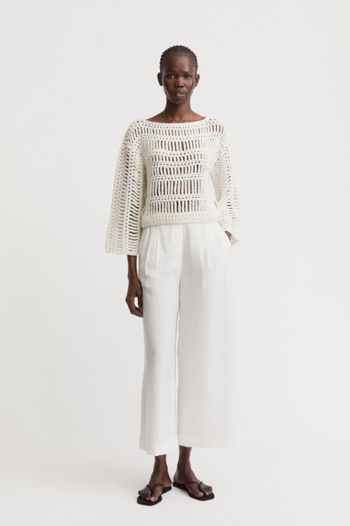 Iris Von Arnim Siria Cashmere Sweater in Off-White, Size X-Small/Small