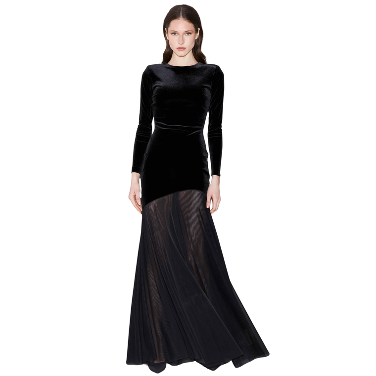 *VIRTUAL TRUNK SHOW* Chiara Boni La Petite Robe Janina Velvet Illusion Long ZP Gown