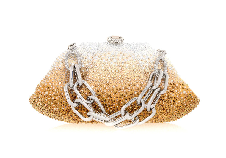 Judith Leiber Couture Gemma Crystal Caviar Golden Gradient