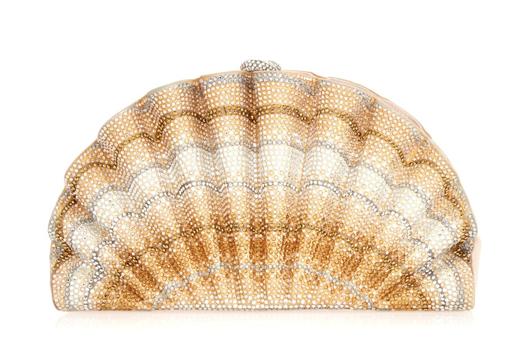 Judith Leiber Couture Origami Fan Scallop Gold
