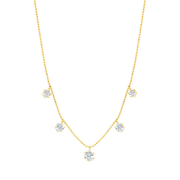 Graziela Gems 18K Yellow Gold Large Floating Diamond Necklace