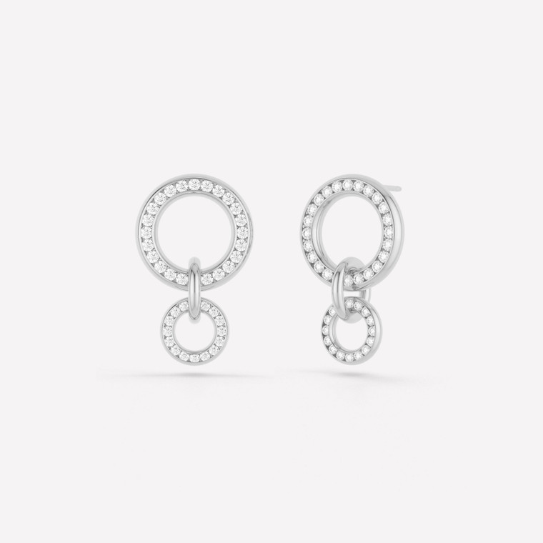 Spinelli Kilcollin 18K White Gold Canis 3 Link Diamond Earrings