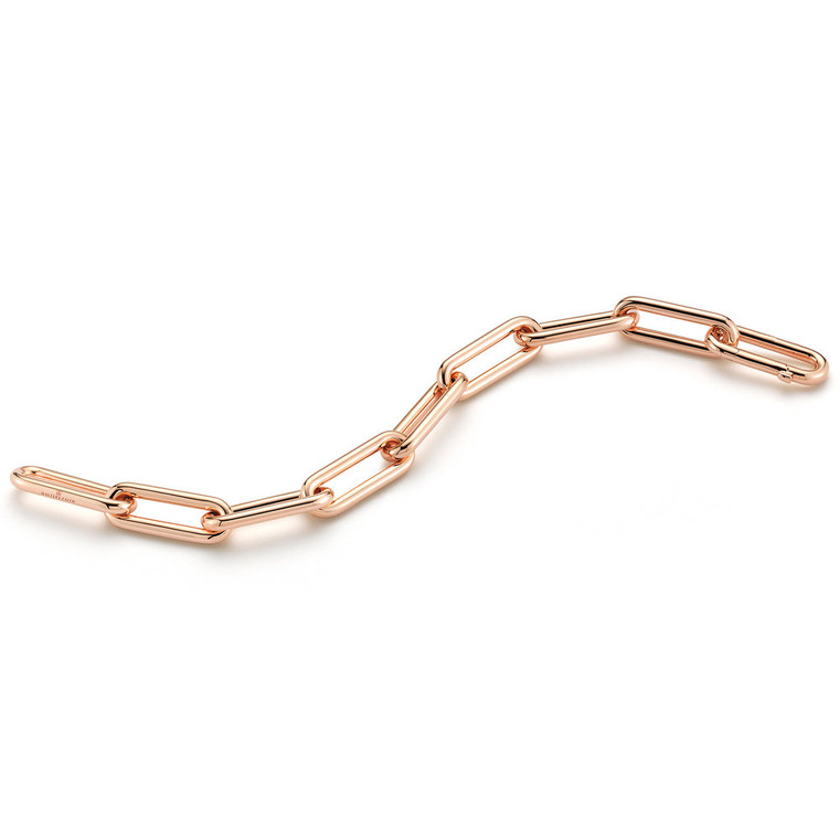 Walters Faith Saxon 18K Rose Gold Elongated Chain Link Bracelet, Size 7"