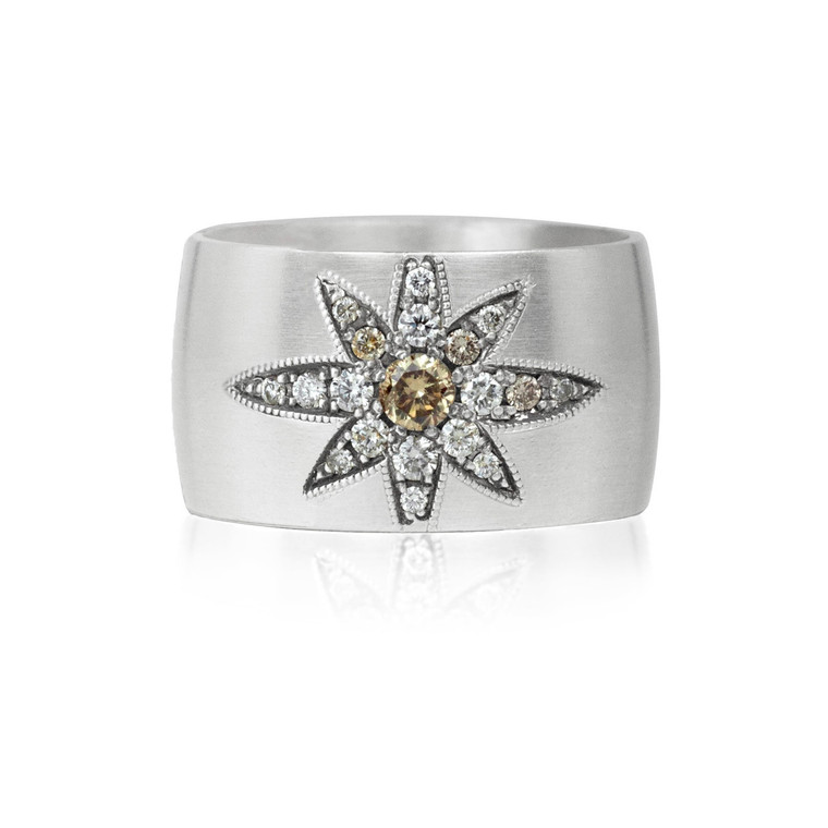 .925SUNEERA Vintage Finish Sterling Silver Neve Cigar Band, Size 7.5