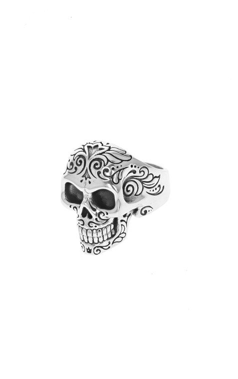 King Baby Studio Laughing Skull Ring with Moveable Jaw, Size 12