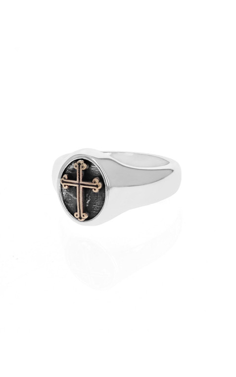 King Baby Studio Traditional Cross Ring with Gold Alloy, Size 12