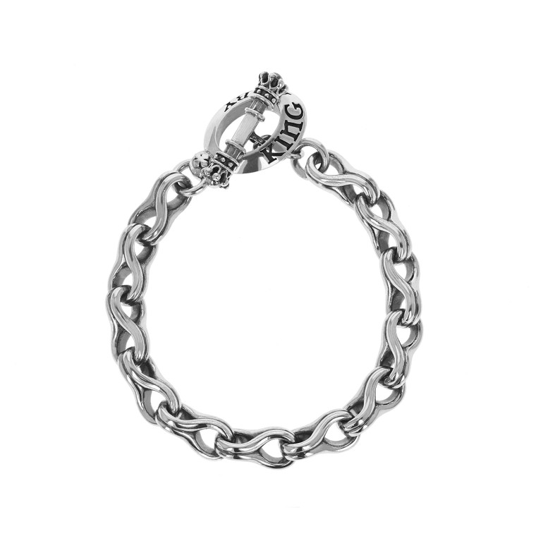 King Baby Studio Large Twisted Eight Link Bracelet, Size Medium