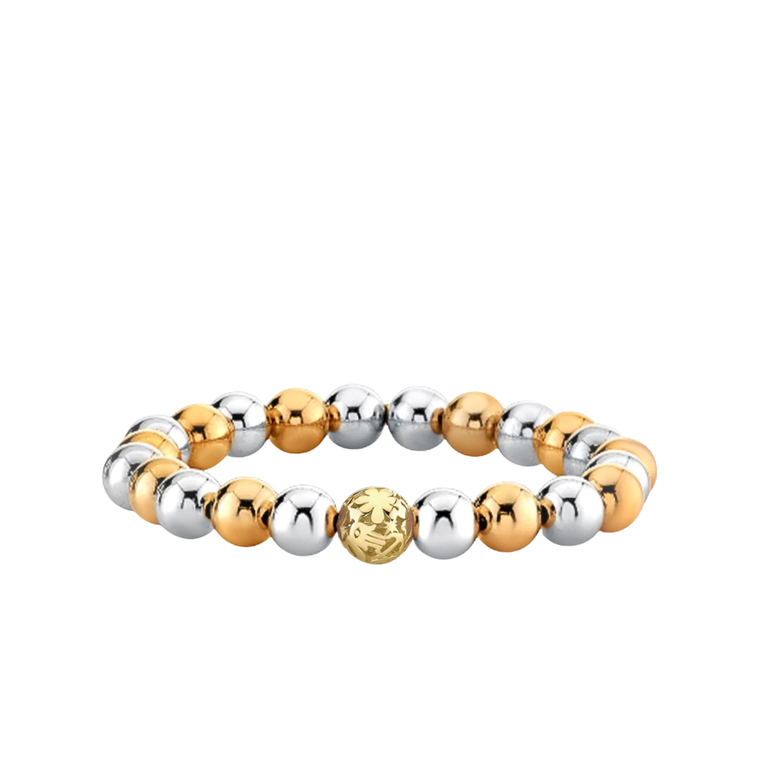 Sydney Evan 14K Yellow Gold Icon Wallpaper Bead on Two-Tone Gold Beads