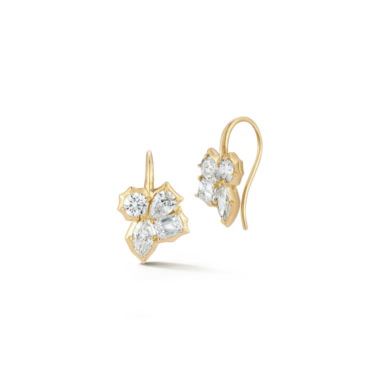 Jade Trau 18K Yellow Gold Poppy Hook Earrings