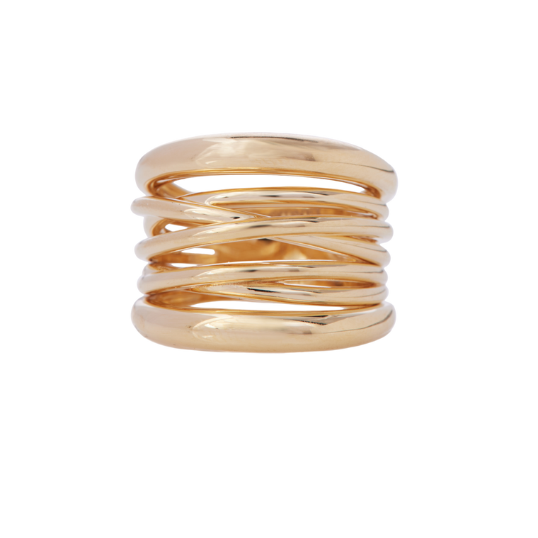 Sidney Garber 18K Yellow Gold Scribble Ring, Size 6.5