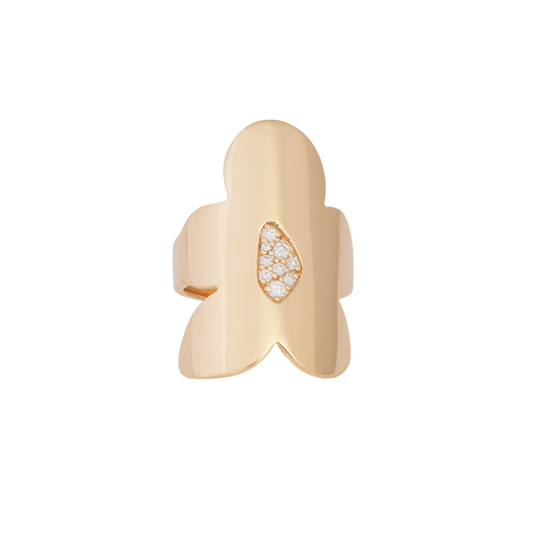 Sidney Garber 18K Yellow Gold Arcadia Gold and Diamond Ring, Size 8