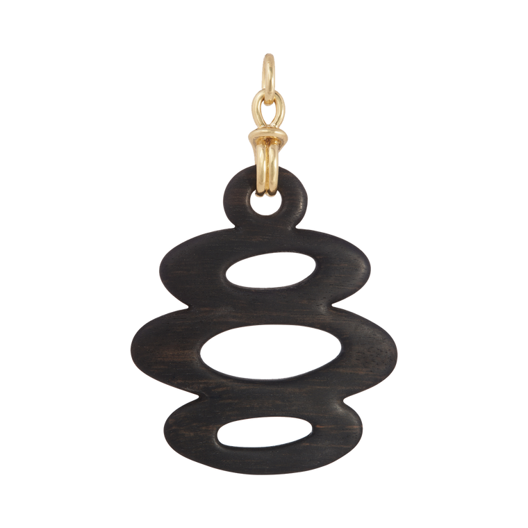 Sidney Garber 18K Yellow Gold Aurora Ebony Pendant