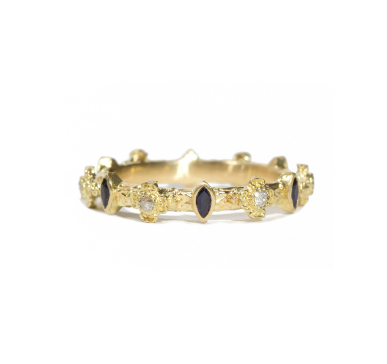 Armenta 18K Yellow Gold Cross Stack Band Ring, Size 6.5