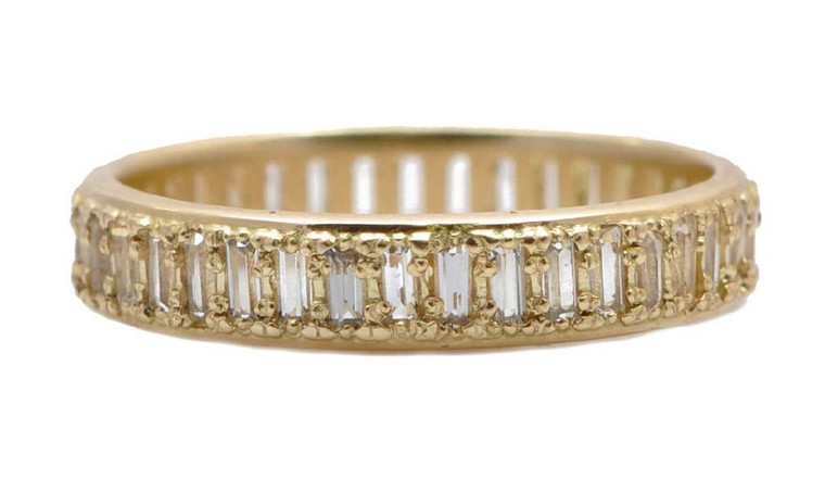 Armenta 18K Yellow Gold Baguette Stack Band Ring, Size 7.75