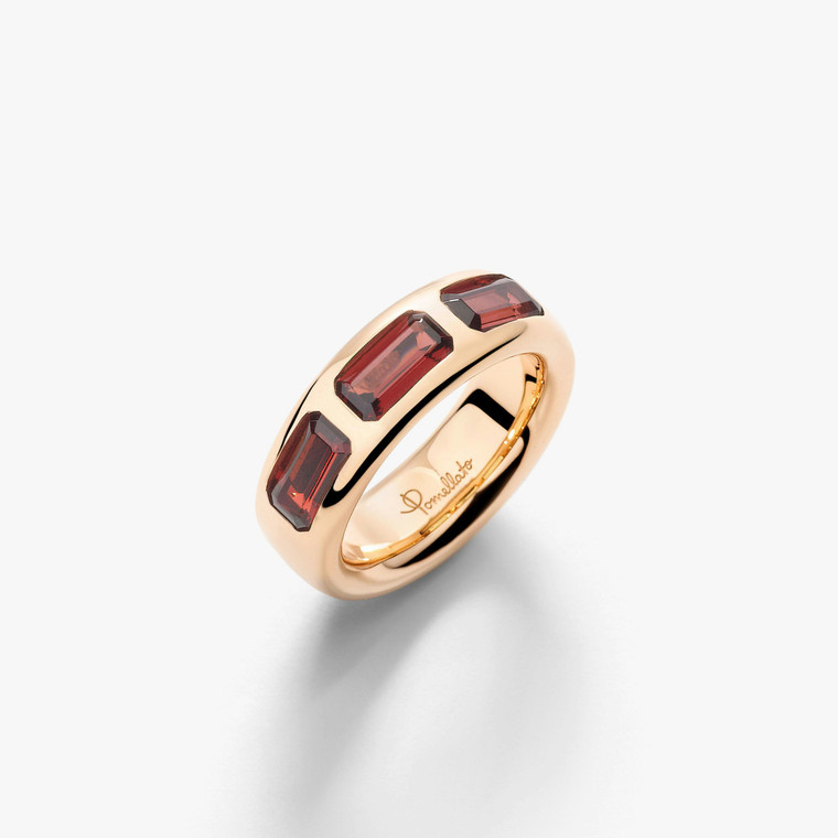 Pomellato Iconica 18K Rose Gold Pyrope Garnet Ring, Size 55