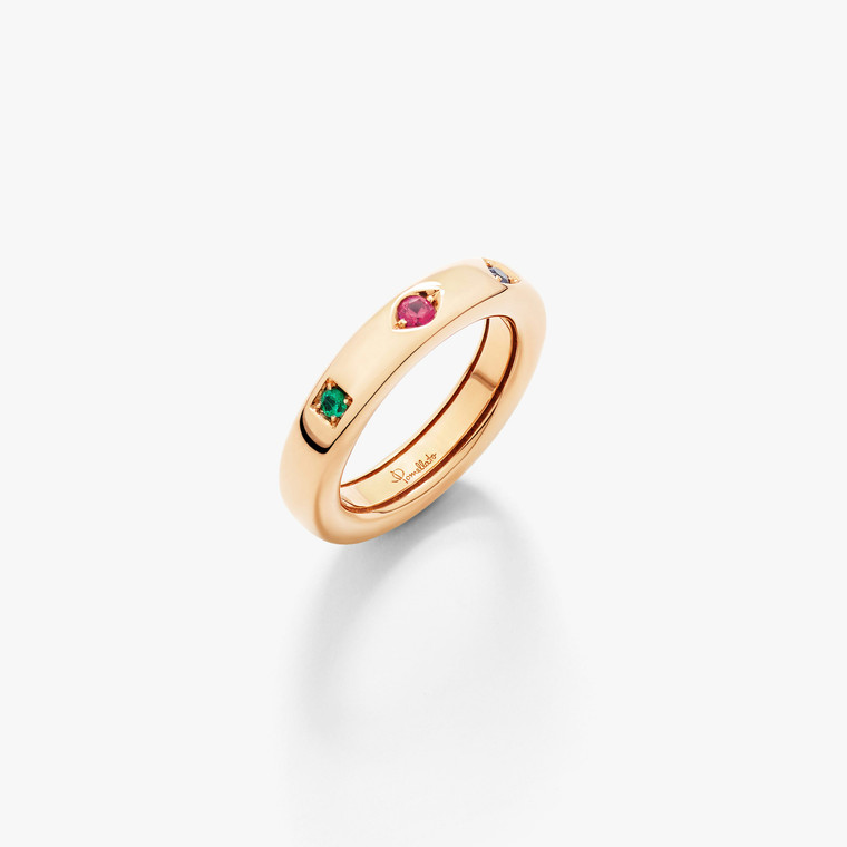 Pomellato Iconica 18K Rose Gold Extra Slim Color Ring, Size 55