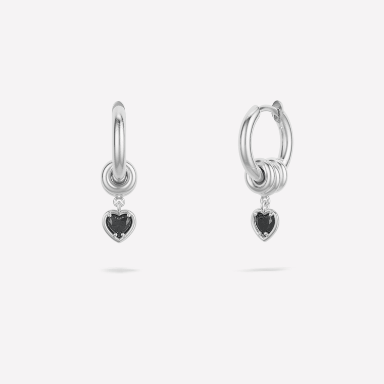 *SHOP & SIP*Spinelli Kilcollin Zahra Heart Silver Noir Earrings