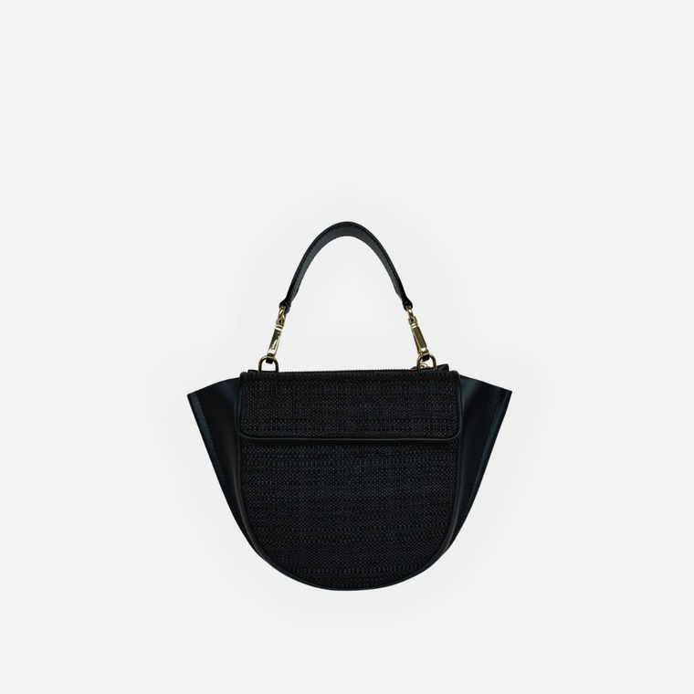 Wandler Hortensia Mini Raffia Bag in Black Raffia