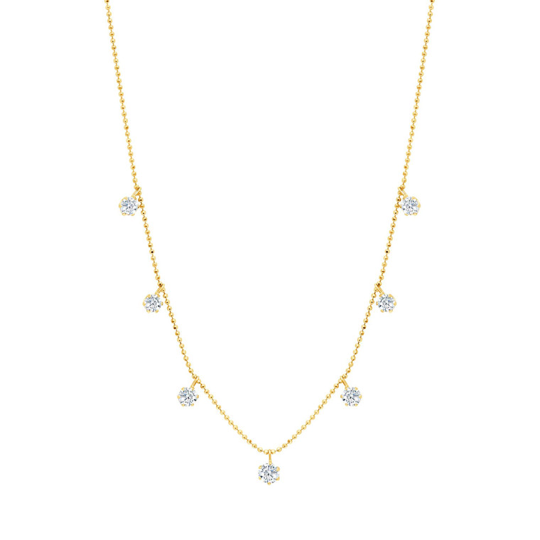 Graziela Gems 18K Yellow Gold Medium Floating Diamond Necklace