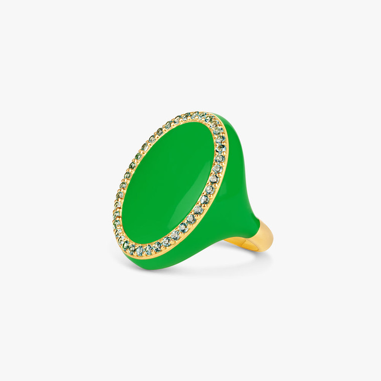 Ashaha Candy Green Ring, Size 51